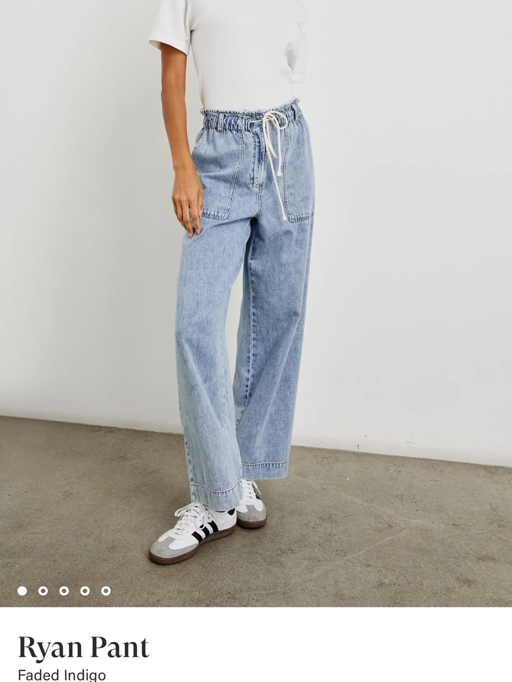 Rails Ryan Pant Faded Indigo Drawstring Wide-Leg Jeans